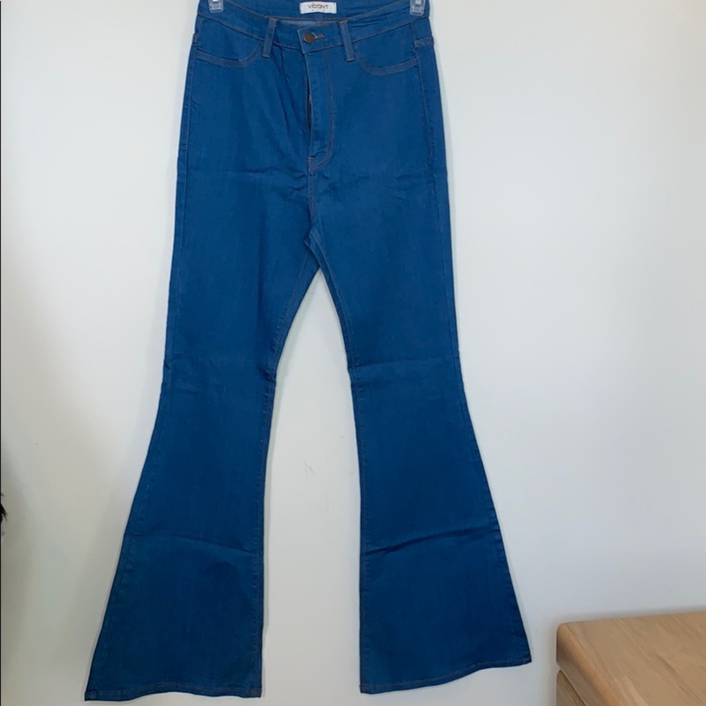 Medium Wash Flare High Waist Jeans